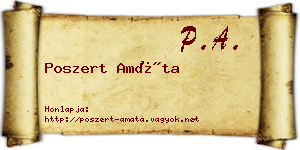 Poszert Amáta névjegykártya